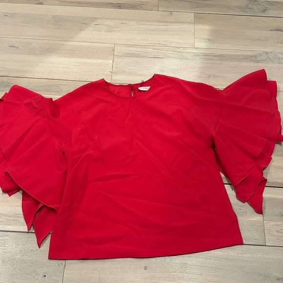 Carolina Herrera Ruffle Sleeve Blouse - Picture 4 of 10